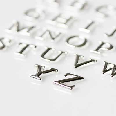 Uppercase Letters - Silver Tone